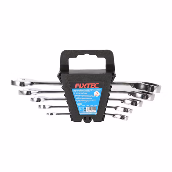 Fixtec 5PCS Fixed Combination Gear Heavy Duty Spanners Set Mechanics Wrench Tools