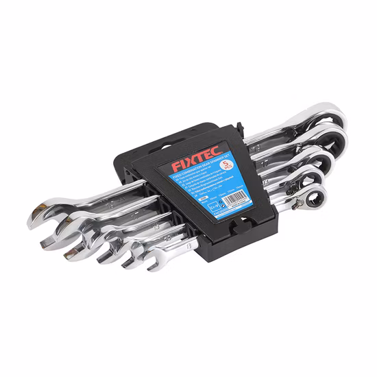 Fixtec 5PCS Fixed Combination Gear Heavy Duty Spanners Set Mechanics Wrench Tools